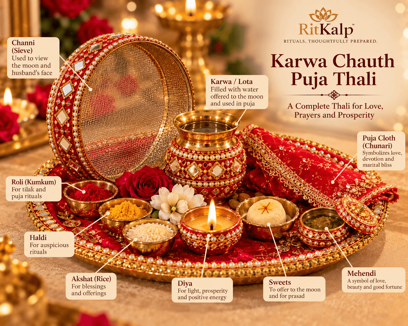 Karwa Chauth Puja Thali